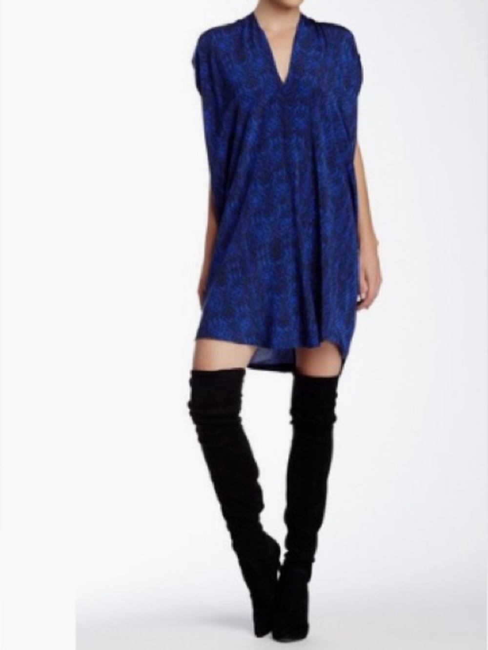 Vince silk V popover dress